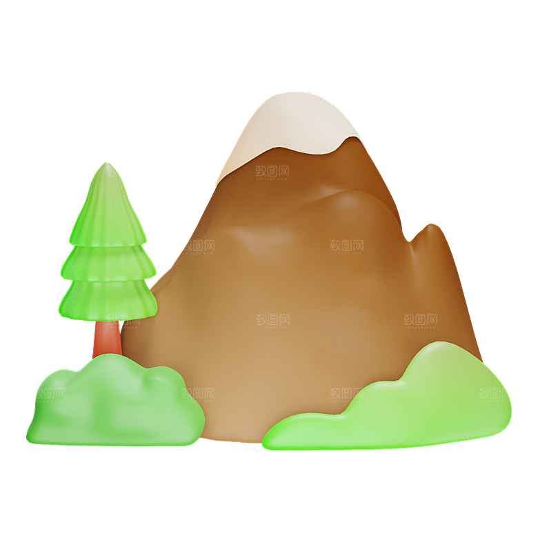 卡通3D立体旅游免扣元素