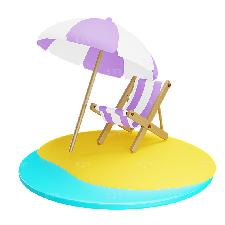卡通3D立体旅游免扣元素
