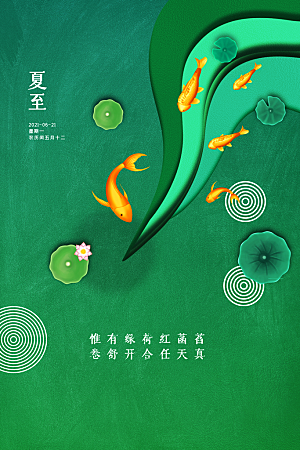 简约大气夏至节气宣传海报