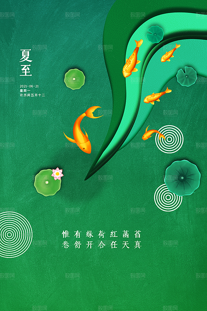 简约大气夏至节气宣传海报