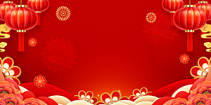 中国风红色背景模板