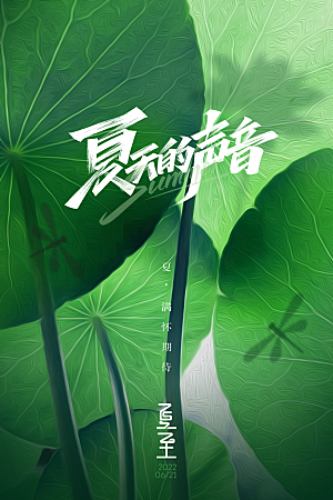 夏至节气传统海报