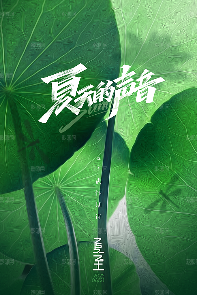 夏至节气传统海报