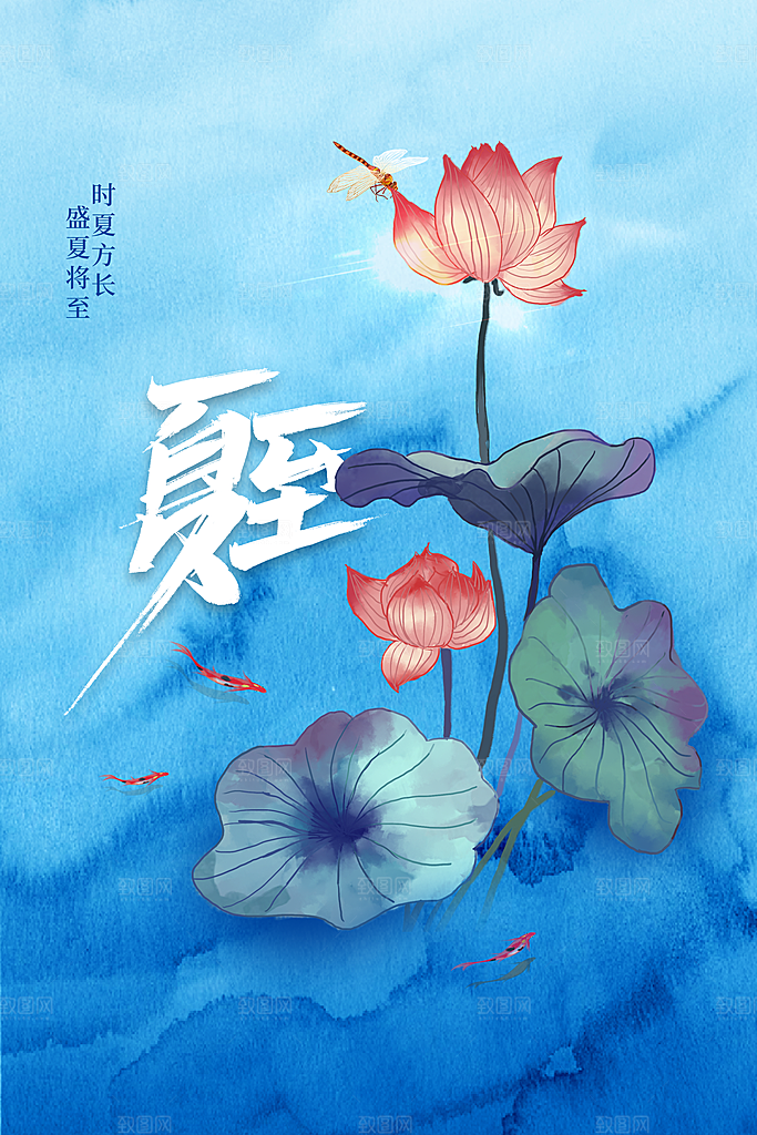夏至节气传统海报