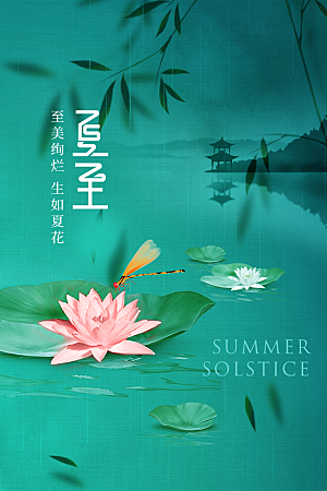夏至节气传统海报