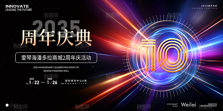 购物中心周年庆展板