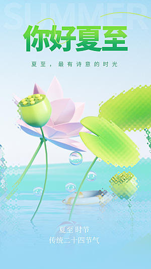 夏至节气传统海报
