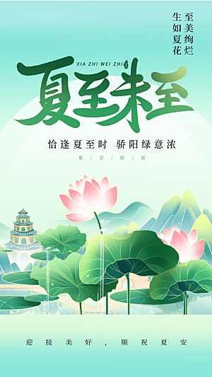 夏至节气传统活动海报