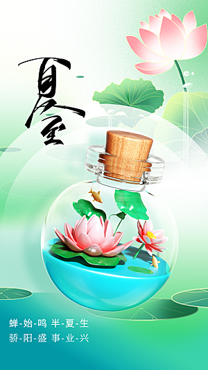 夏至节气传统活动海报