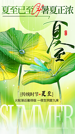 夏至节气传统活动海报