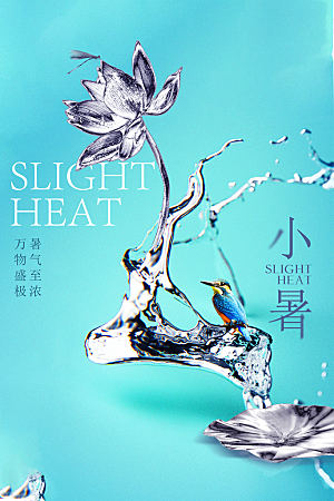 小暑夏天节日海报