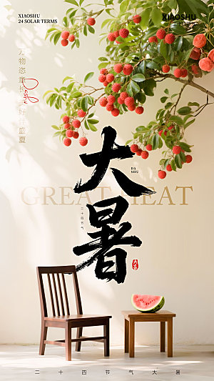 大暑小暑夏至二十四节气海报