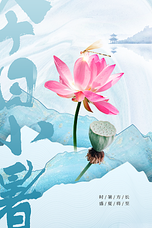 小暑夏天夏季活动节气海报