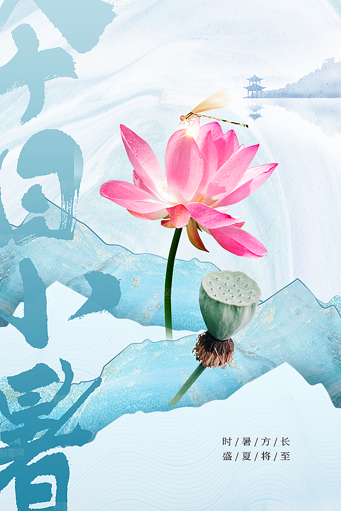 小暑夏天夏季活动节气海报