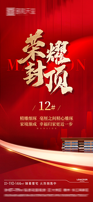 地产封顶大吉海报