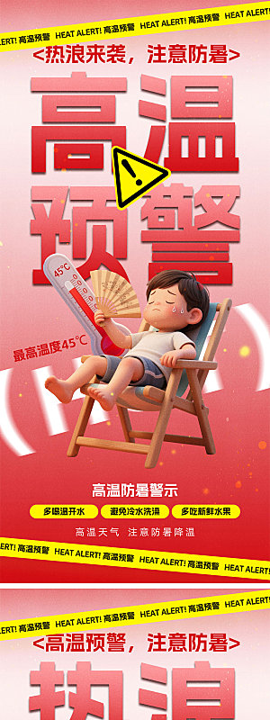 高温预警宣传海报