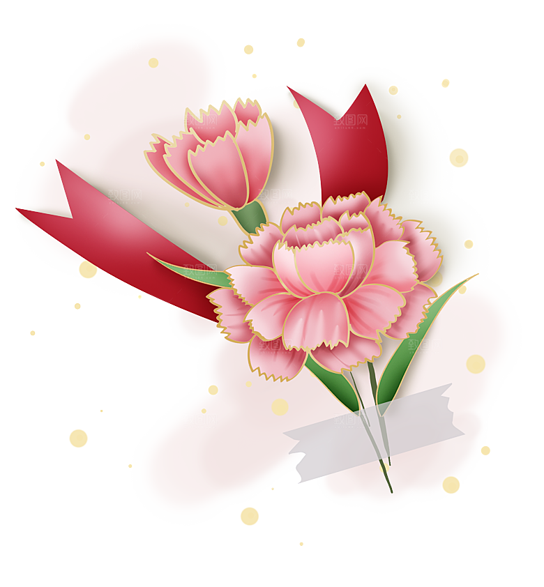 唯美小清新花叶免扣元素