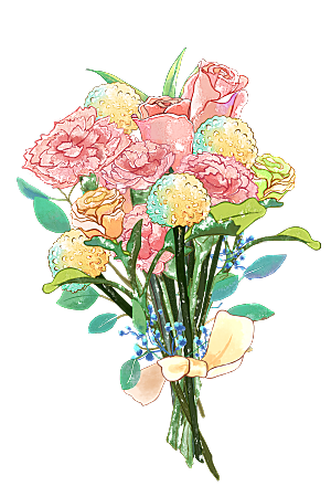 唯美小清新花卉鲜花免扣png元素