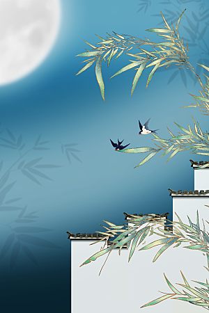 中国风二十四节气节日海报山水风景背景素材