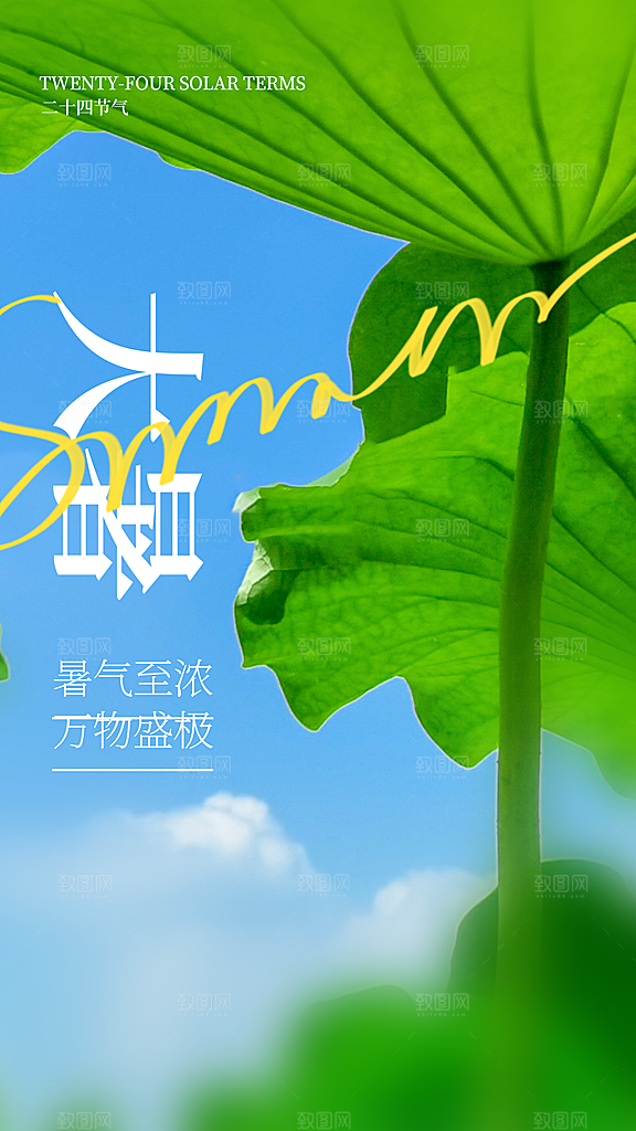 大暑节气宣传海报设计