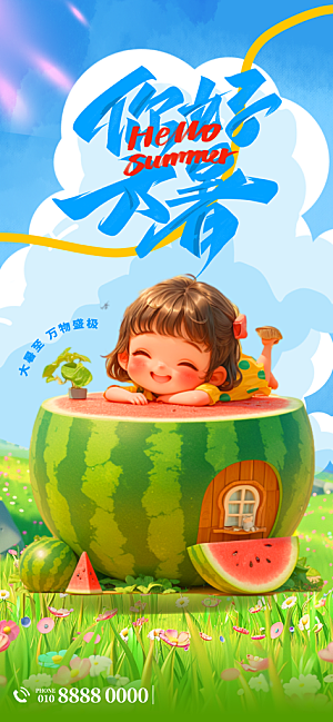 大暑节气宣传海报设计