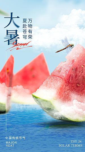 大暑节气宣传海报设计