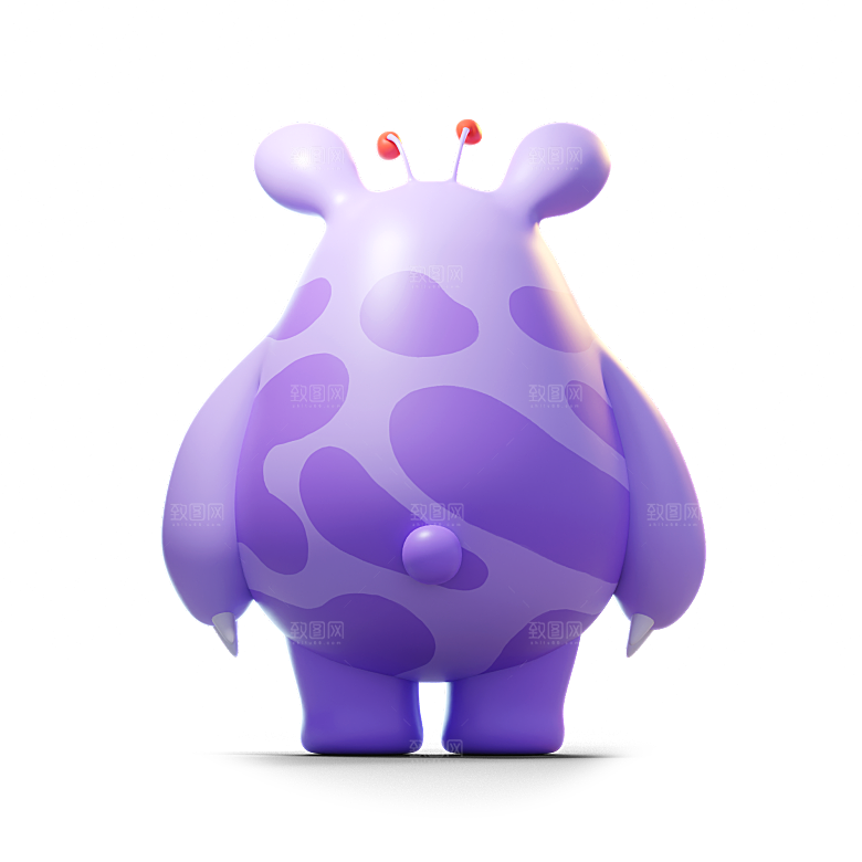 小怪兽怪物卡通形象设计3D元素png