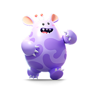 小怪兽怪物卡通形象设计3D元素png