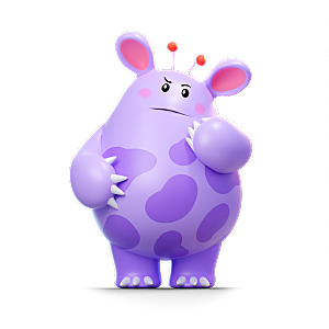 小怪兽怪物卡通形象设计3D元素png