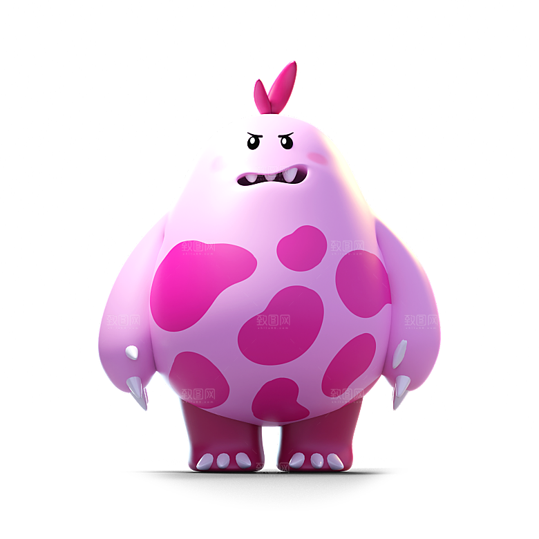 小怪兽怪物卡通形象设计3D元素png