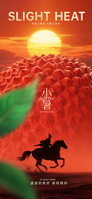 小暑大气节日唯美简约节气海报