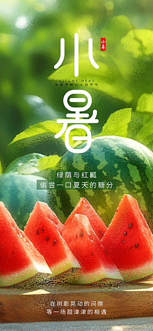 小暑简约大气节日唯美节气海报
