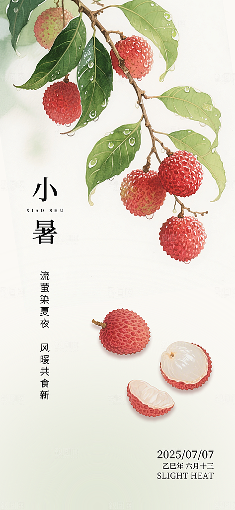 小暑节日唯美简约大气节气海报
