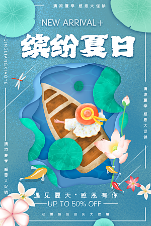 夏日宣传海报展板设计素材