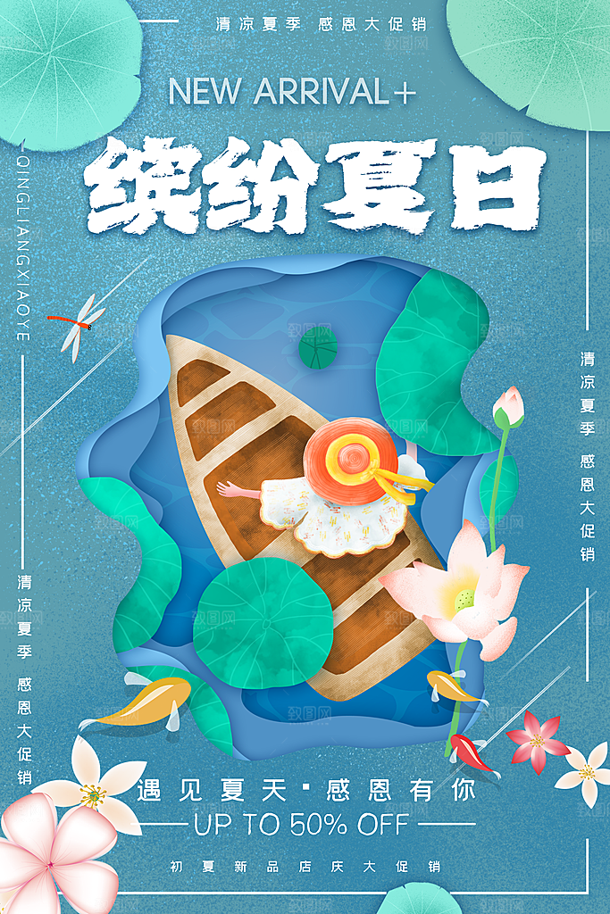 夏日宣传海报展板设计素材