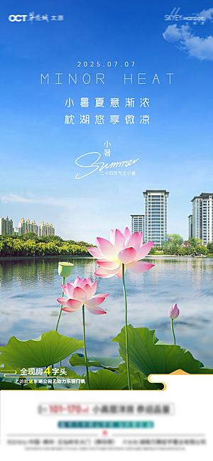 简约大气小暑节气宣传海报