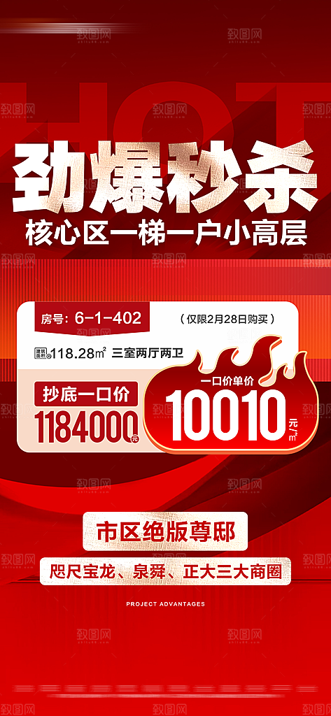 地产特价秒杀房源系列大字报