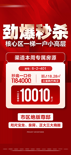 地产特价秒杀房源系列大字报