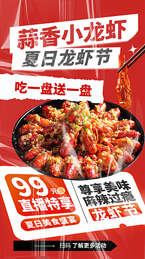 小龙虾宣传海报展板设计素材
