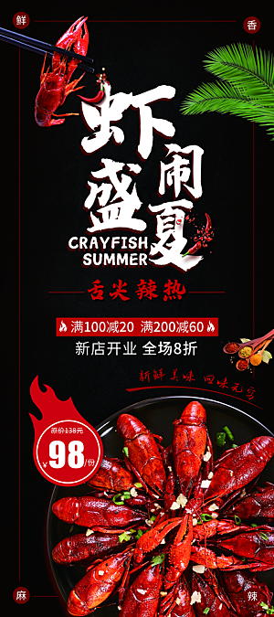 小龙虾宣传海报展板设计素材