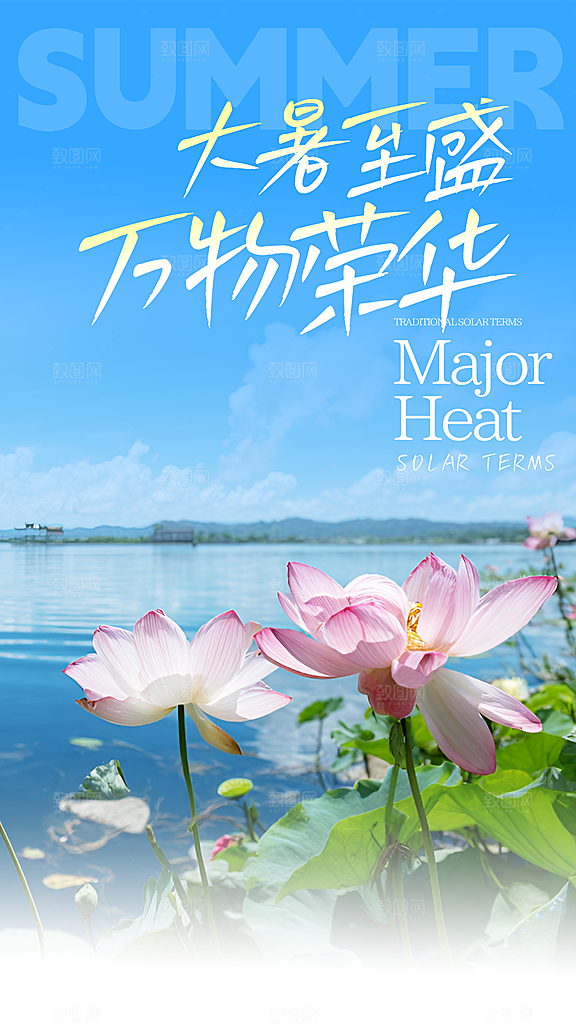 大暑二十四节气海报