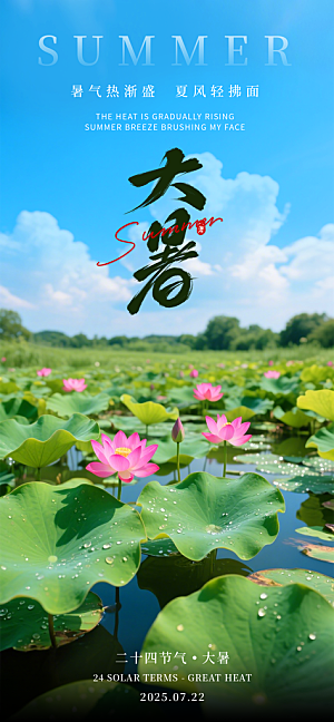 大暑二十四节气海报