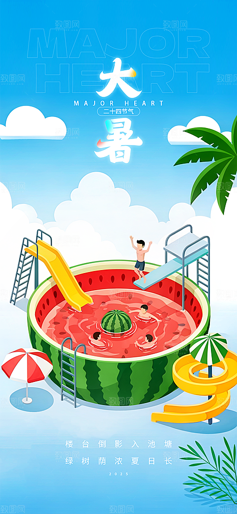 二十四节气大暑海报