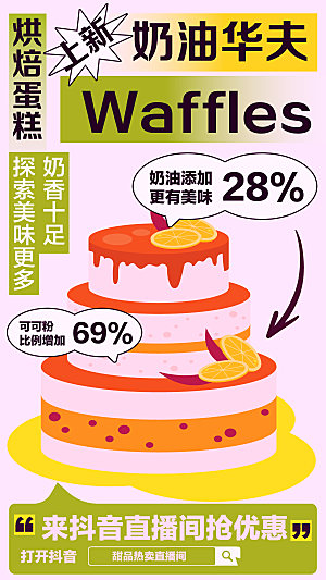 简约大气甜品面包宣传海报