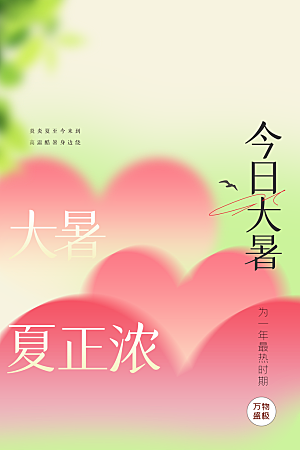 大暑节气传统活动海报
