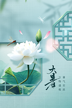 大暑节气传统活动海报