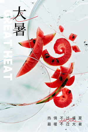 大暑节气传统活动海报
