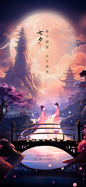 七夕情人节促销海报