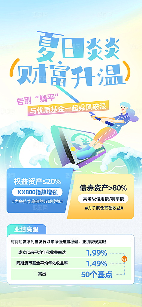 金融理财投资产品基金股票养老办卡银行海报
