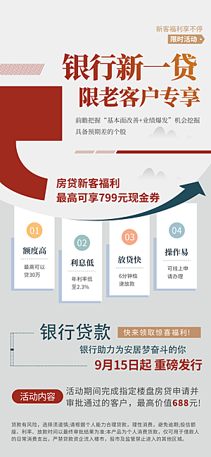 金融理财投资产品基金股票养老办卡银行海报